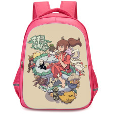 Spirited Away Backpack StudentPack - Spirited Away Graphic Art On Beige Background