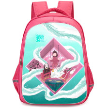 Spirited Away Backpack StudentPack - Spirited Away No Face And Chihiro Graphic Art Cyan Background