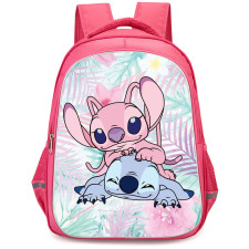 Lilo & Stitch Angel Backpack StudentPack - Angel And Stitch Playing Cartoon Art