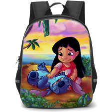 Lilo & Stitch Backpack StudentPack - Lilo Playing With Stitch Illustration