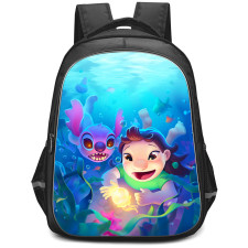 Lilo & Stitch Backpack StudentPack - Lilo & Stitch Swimming Illustration