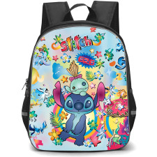 Lilo & Stitch Backpack StudentPack - Stitch With Scrump On Head Cartoon Art