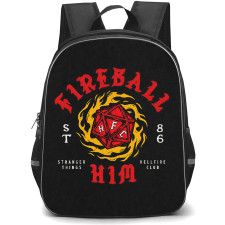 Stranger Things Backpack School Bag StudentPack - Stranger Things Fireball Him Hellfire Club Poster