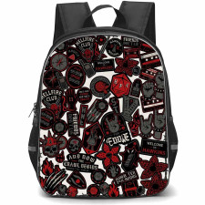 Stranger Things Backpack School Bag StudentPack - Stranger Things Hellfire Club Sticker Collage Poster