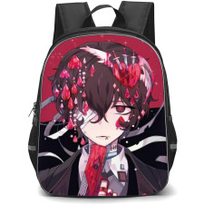 Bungo Stray Dogs Osamu Dazai Backpack Student Pack - Osamu Dazai Hold Gun Heart Portrait
