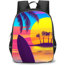 Surfing Backpack StudentPack - Surfing Beach Sunset Pop Art Poster