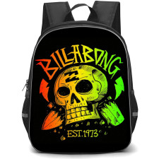 Surfing Billabong Backpack StudentPack - Surfing Billabong Skull Logo On Black Background