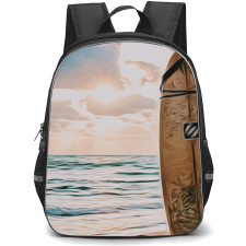 Surfing Backpack StudentPack - Surfing Board On Beach Background