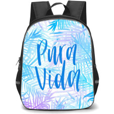 Surfing Pura Vida Backpack StudentPack - Surfing Pura Vida Blue and Purple Leaf Poster