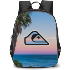 Surfing Quiksilver Backpack StudentPack - Surfing Quiksilver Logo On Beach Aerial View Background