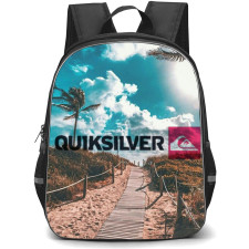 Surfing Quiksilver Backpack StudentPack - Surfing Quiksilver Logo On Evening Beach Background
