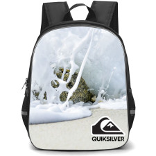 Surfing Quiksilver Backpack StudentPack - Surfing Quiksilver Logo On Sea Wave Background