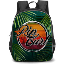 Surfing Rip Curl Backpack StudentPack - Surfing Rip Curl Concept Logo On Coconut Leaves Background