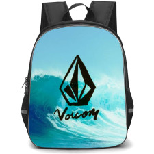 Surfing Volcom Backpack StudentPack - Surfing Volcom Logo On Blue Wave Background
