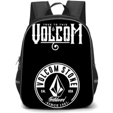 Surfing Volcom Backpack StudentPack - Surfing Volcom Vintage Vector Logo On Black Background
