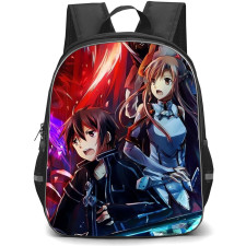 Sword Art Online Backpack Student Pack - Characters Stunned Red Blue Neon Background