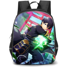 Sword Art Online Kirito Backpack Student Pack - Kirito Ready To Attack Green Flare
