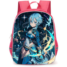 Sword Art Online Sinon Backpack Student Pack - Sinon Standing Pose Blue Power Background