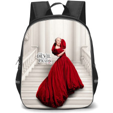 The Devil Wears Prada Miranda Priestly Backpack School Bag StudentPack - Miranda Priestly Stairs In Red Dress Portrait Series Poster