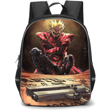 Trigun Stargaze Vash The Stampede Backpack School Bag StudentPack - Vash The Stampede Sitting Fierce Portrait Brush Art