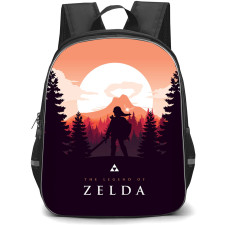 The Legend Of Zelda Link Backpack StudentPack - Link Mountain Silhoutte Cartoon Art