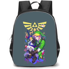 The Legend Of Zelda Link Backpack StudentPack - Link Sitting Ocarina Time Poster