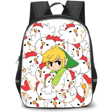 The Legend Of Zelda Link Backpack StudentPack - Link Surrended By Chickens