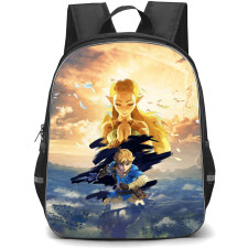 The Legend Of Zelda Backpack StudentPack - Princess Zelda And Link Breath Of The Wild Poster