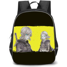 The Legend Of Zelda Backpack StudentPack - Princess Zelda And Link Fierce Grayscale
