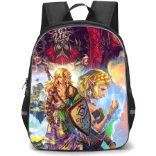 The Legend Of Zelda Backpack StudentPack - Princess Zelda And Link Fierce Tears Of The Kindom
