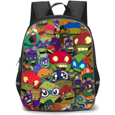 Teenage Mutant Ninja Turtles Backpack StudentPack - Teenage Mutant Ninja Turtles Characters Collage Chibi Art