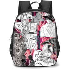 The Summer Hikaru Died Backpack School Bag StudentPack - Yoshiki Tsujinaka And Hikaru Indo Comic Portrait Collage Poster