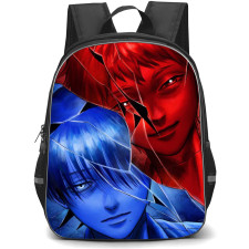 The Summer Hikaru Died Backpack School Bag StudentPack - Yoshiki Tsujinaka And Hikaru Indo Red And Blue Crack Portrait