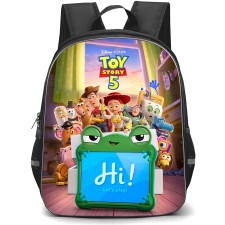 Toy Story 5 Backpack School Bag StudentPack - Toy Story 5 Frog Tablet Saying Hi Crew Poster