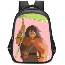 The Secret World of Arrietty Spiller Backpack StudentPack - Spiller Holding Leaf In The Rain Pink Background