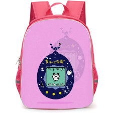 Tamagotchi Backpack School Bag StudentPack - Tamagotchi Retro Virtual Pet Blue Egg Device Poster