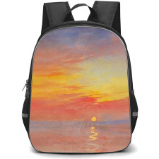Tate Backpack School Bag StudentPack - Tate The Scarlet Sunset Ocean Horizon Painting Poster