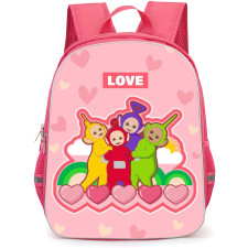 Teletubbies Backpack StudentPack - Teletubbies Love Hearts Pink Background