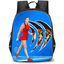 Aryna Sabalenka Backpack School Bag StudentPack - Aryna Sabalenka Fist Pump Pose In Tiger Stripe Background