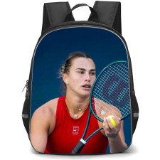Aryna Sabalenka Backpack School Bag StudentPack - Aryna Sabalenka Serve Prep Pose In Red Shirt