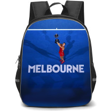 Aryna Sabalenka Backpack School Bag StudentPack - Aryna Sabalenka Victory Pose At Melbourne in Blue Background