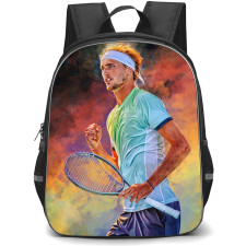 Alexander Zverev Backpack School Bag StudentPack - Alexander Zverev In Colorful Fist Pump Pose Art