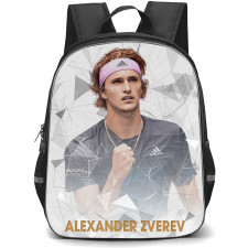Alexander Zverev Backpack School Bag StudentPack - Alexander Zverev Geometric Shape Digital Art Portrait