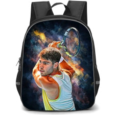 Carlos Alcaraz Backpack School Bag StudentPack - Carlos Alcaraz Striking Side Portrat Poster