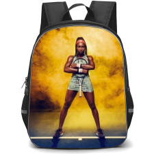 Coco Gauff Backpack School Bag StudentPack - Coco Gauff Fierce Portrait Smoke Brown Background