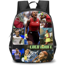 Coco Gauff Backpack School Bag StudentPack - Coco Gauff Shouting Trophy Portrait Collage