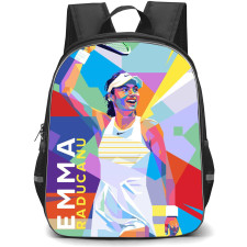 Emma Raducanu Backpack School Bag StudentPack - Emma Raducanu Wave Smile Portrait Wpap Poster