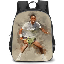 Felix Auger Aliassime Backpack School Bag StudentPack - Felix Auger Aliassime Playing Stance Portrait Cartoon Art