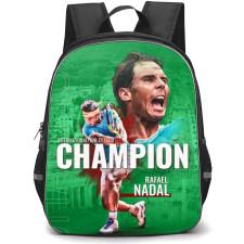 Rafael Nadal Backpack StudentPack - Rafael Nadal Italian Open Champion Green Background