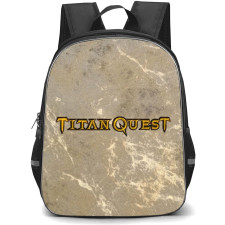 Titan Quest Backpack School Bag StudentPack - Titan Quest Game Logo Wordmark Grunge Poster